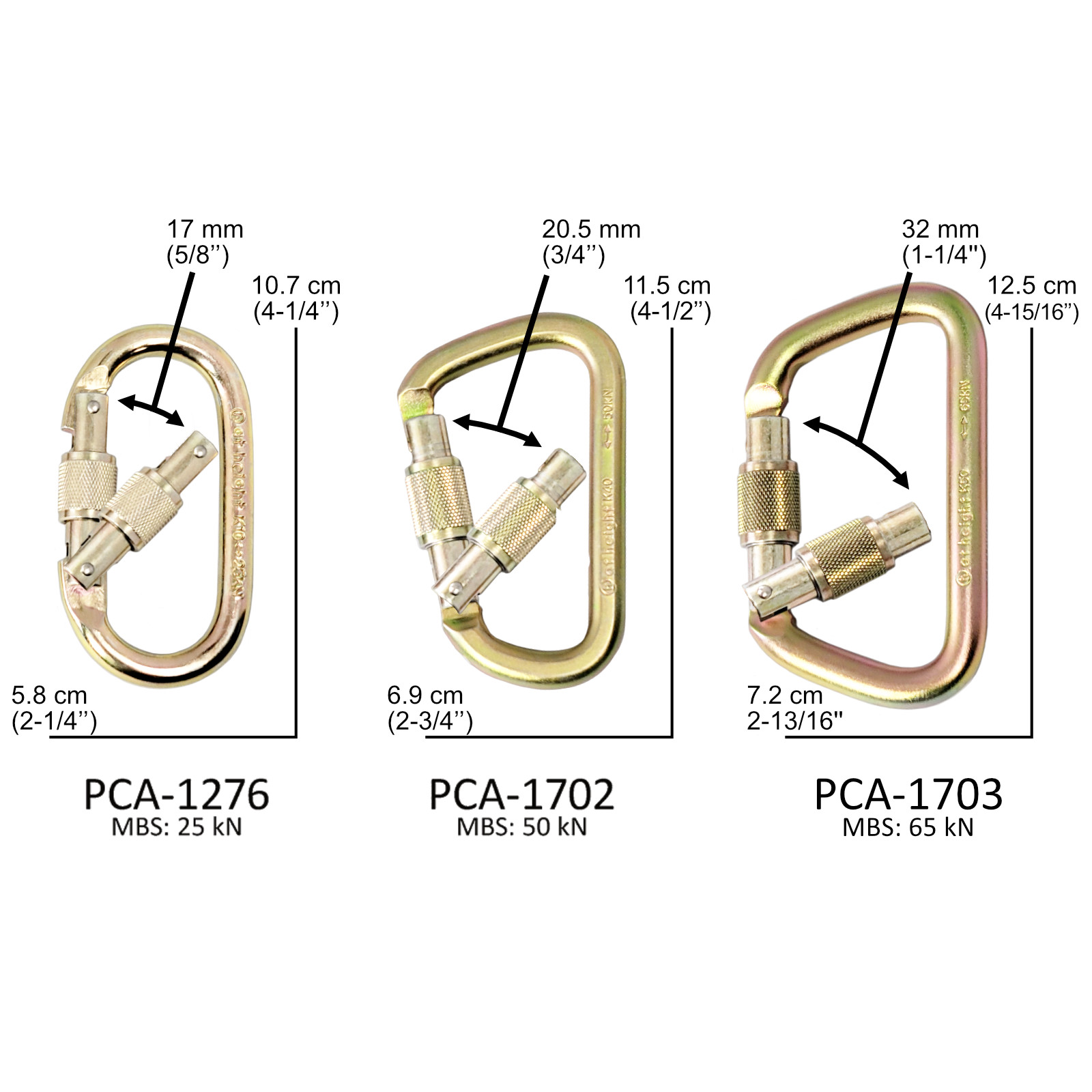 steel locking carabiners