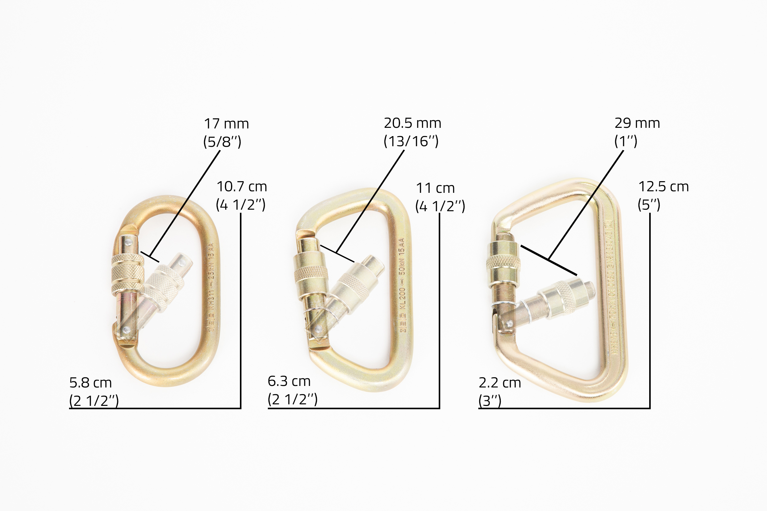 steel locking carabiners